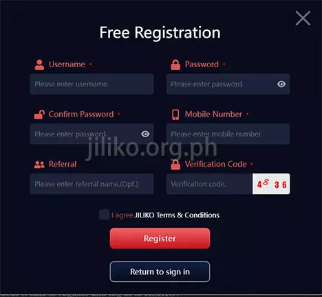 Complete Jiliko registration
